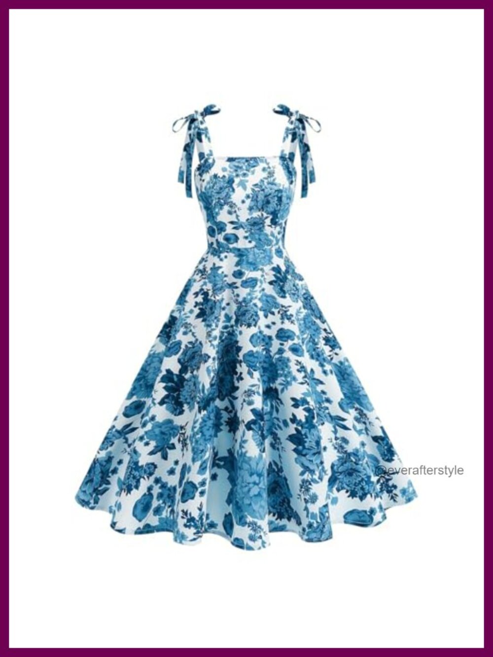 Vintage 1950s Floral Swing Dress Retro Rockabilly Cocktail Tea Party Backless